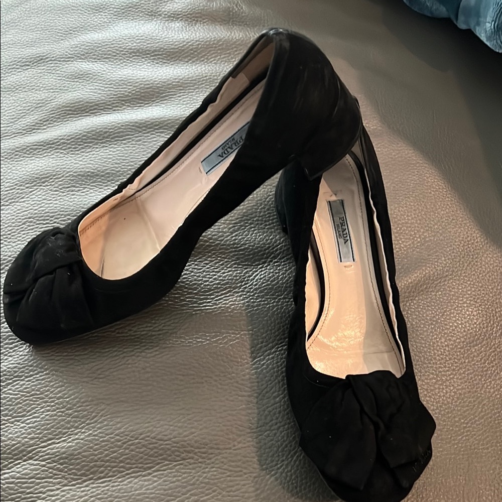 Prada Black Flats with Elegant Design
